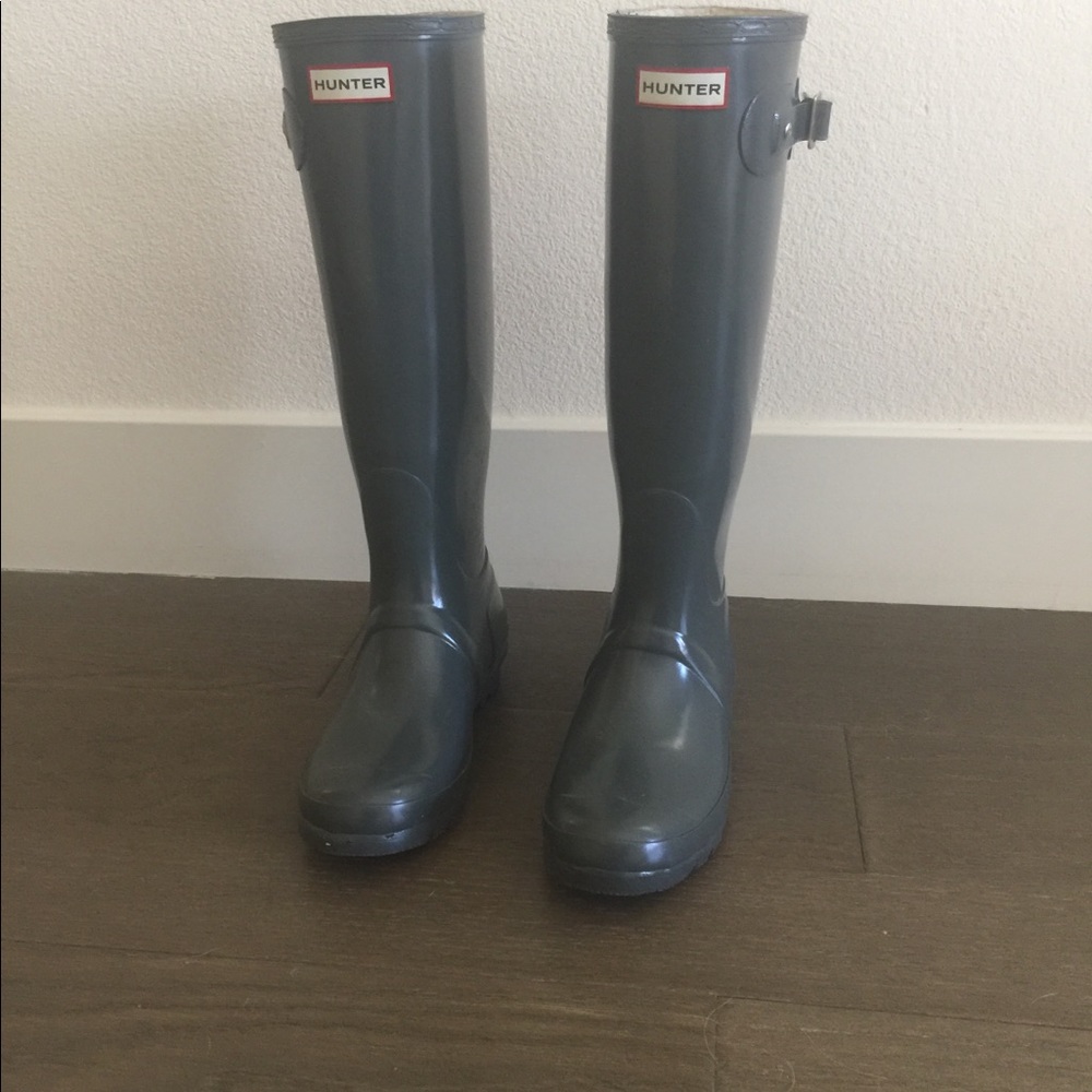 Hunter Original Gloss Tall Rain Boots Grey